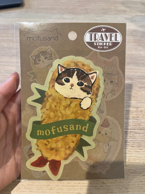 Mofusand Prawn Cat Suitcase travel sticker