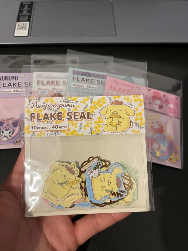 Sanrio Pom Pom Purin Flake Stickers - 40pcs