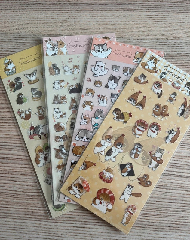 Mofusand characters stickers - 4 sheets