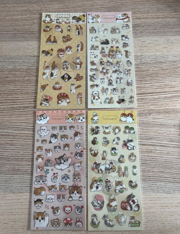 Mofusand characters stickers - 4 sheets