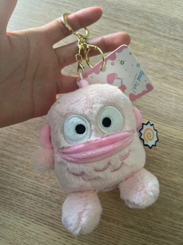 Sanrio Pink Hangyodon plush keychain