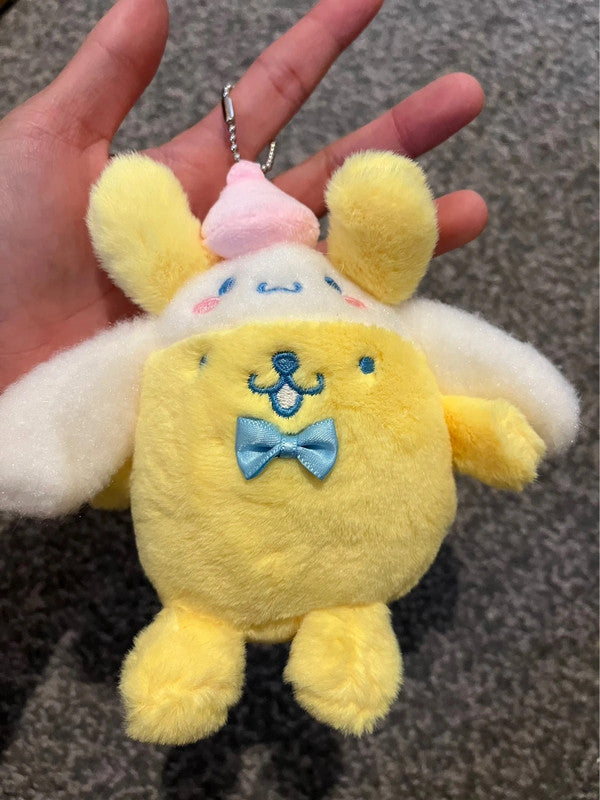 Sanrio Pom Pom Purin x Cinnamoroll plush toy keychain