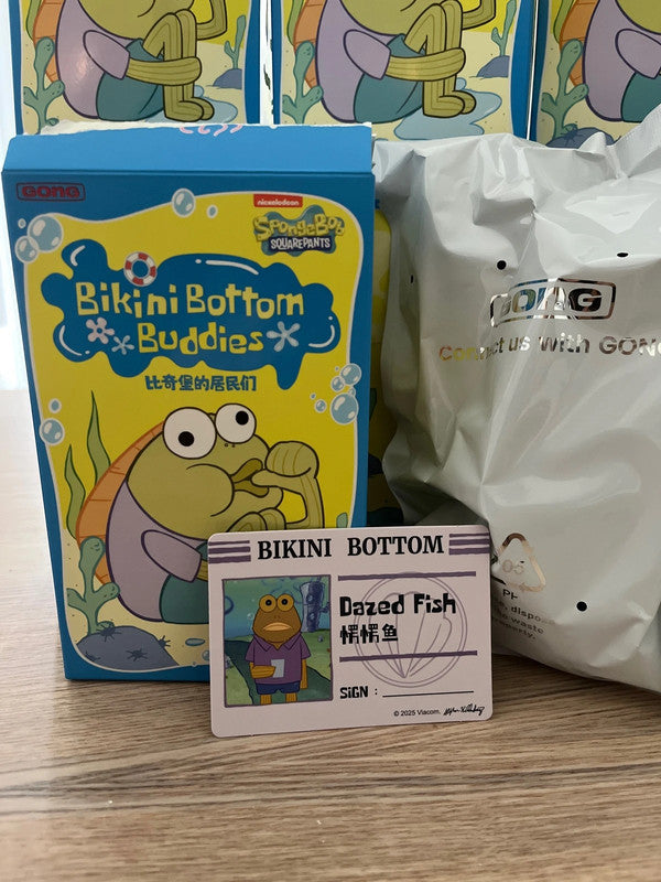100% Authentic Popmart Bikini Bottom Buddies - Whimsical Plush - Dazed Fish