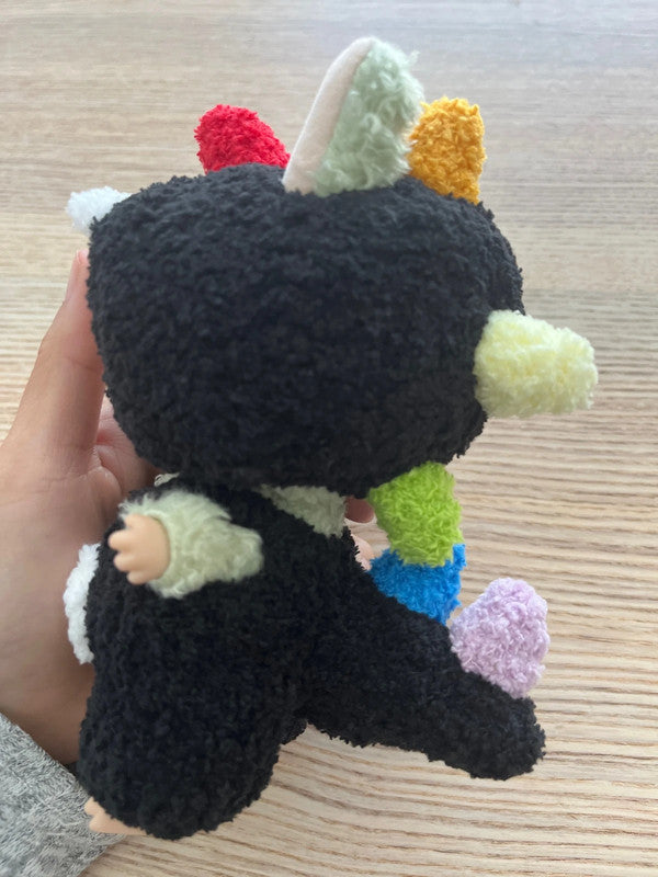 For Popmart V1 & V3 labubu outfit - black dinosaurs