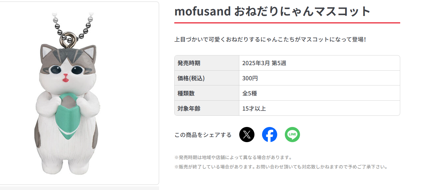 New Japan 2025 Mofusand Onedari Nyan Cat Mascot Figure Keychain collections