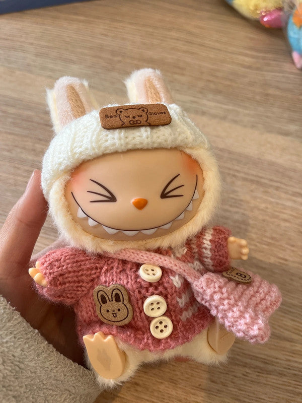 Popmart labubu V1 & V2 & V3 changing costume set - Pink