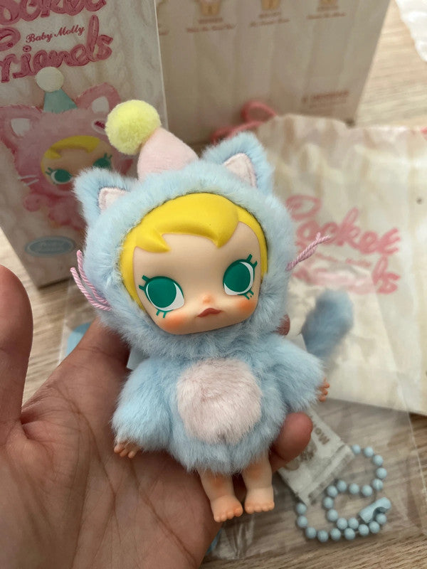 Popmart Baby Molly Pocket Friends Series-Vinyl Plush Pendant - Feeling Blue
