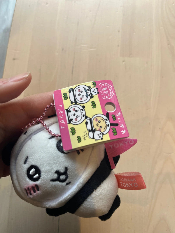 Japan Chiikawa Panda Toyko limited designs plush keychain