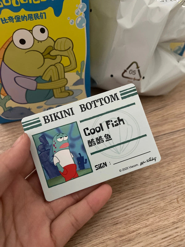 100% Authentic Popmart Bikini Bottom Buddies - Whimsical Plush - Cool Fish