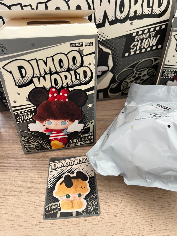 100% Authentic Popmart Dimoo World × Disney Series-Vinyl Plush Keychain - Pluto