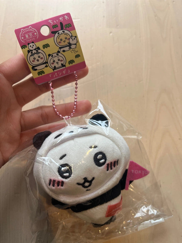 Japan Chiikawa Panda Toyko limited designs plush keychain
