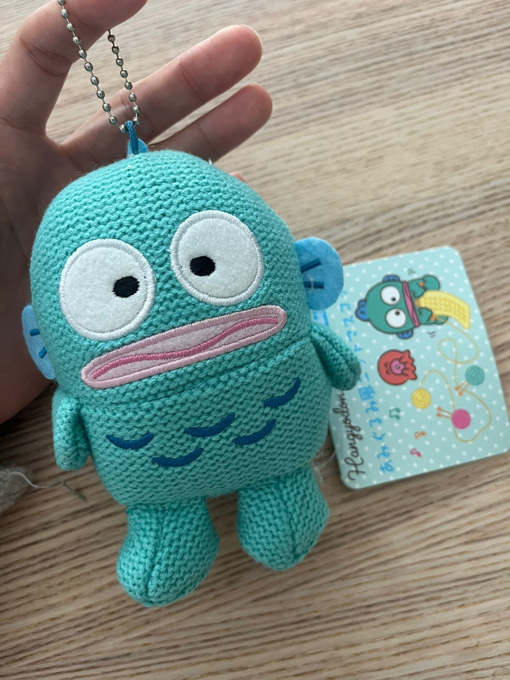 Sanrio Hangyodon crochet plush keychain