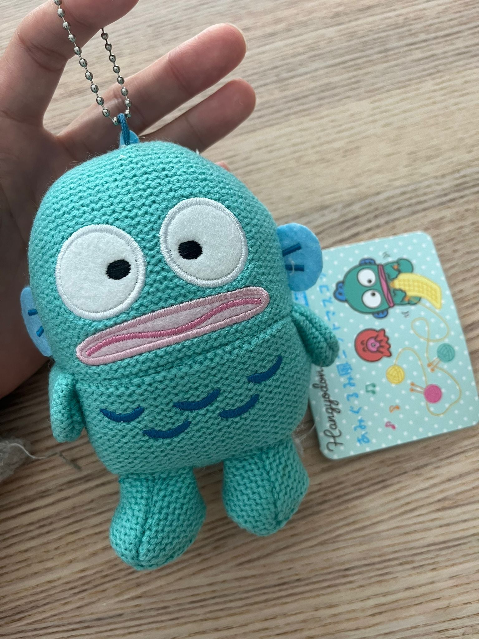 Sanrio Hangyodon crochet plush keychain