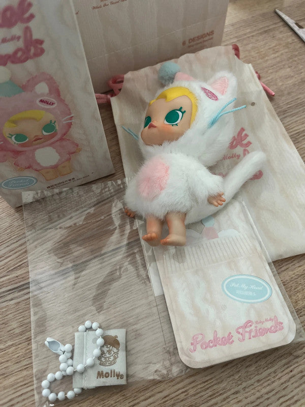 Popmart Baby Molly Pocket Friends Series-Vinyl Plush Pendant - Pet My Head