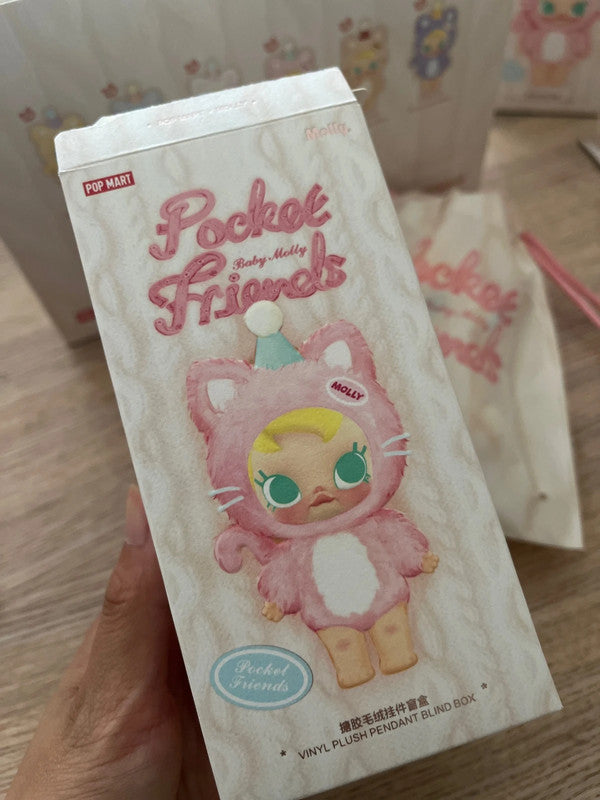 Popmart Baby Molly Pocket Friends Series-Vinyl Plush Pendant - Pet My Head