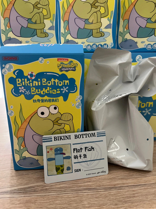 100% Authentic Popmart Bikini Bottom Buddies - Whimsical Plush - Flat Fish