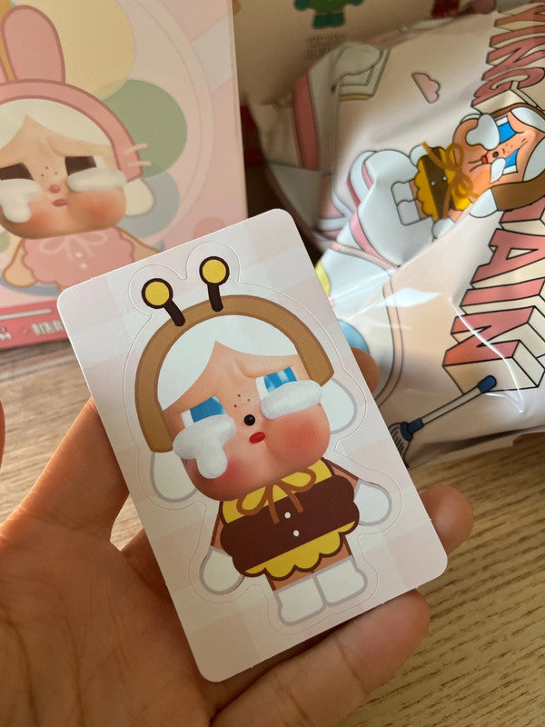 100% Authentic Crybaby Crying Again Vinyl Face Plush Keychain - I'll Bring You A Flower