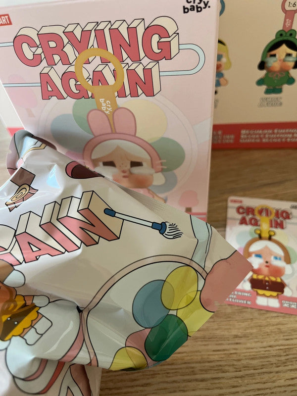 100% Authentic Crybaby Crying Again Vinyl Face Plush Keychain - I'll Bring You A Flower
