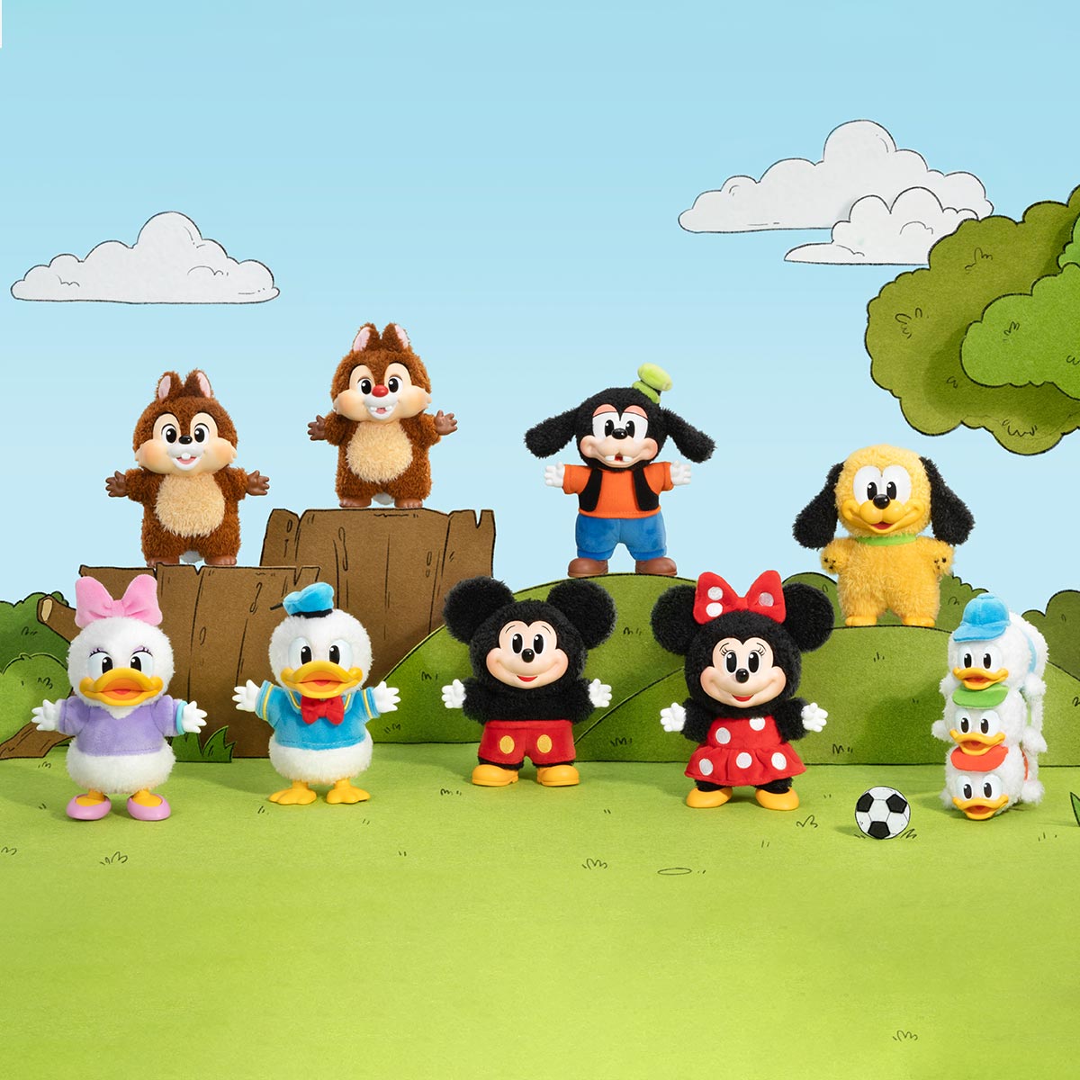 100% Authentic Popmart Mickey Family Cute Together Keychain - Full Set