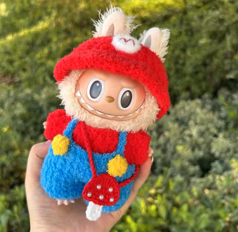 For Popmart Labubu V1 & V3 - Mario outfit set