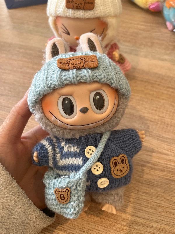 Popmart labubu V1 & V2 & V3 changing costume set - Blue