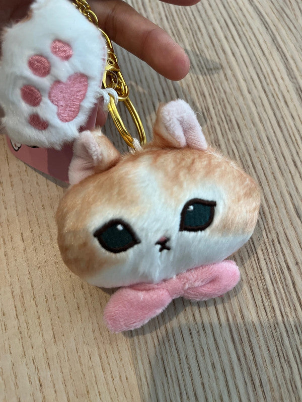 Mofusand head mini plush keychain