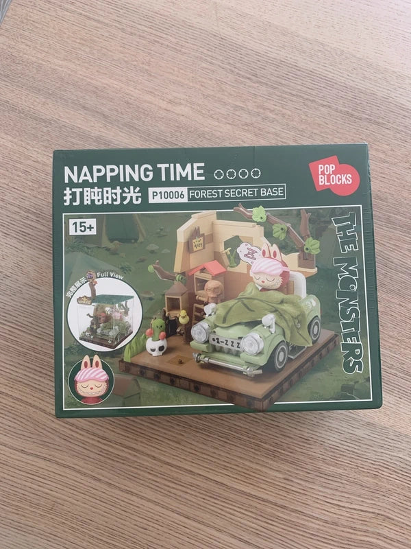 Authentic Popmart Popblocks Labubu The Monsters forest secret base Series 2 - Napping time