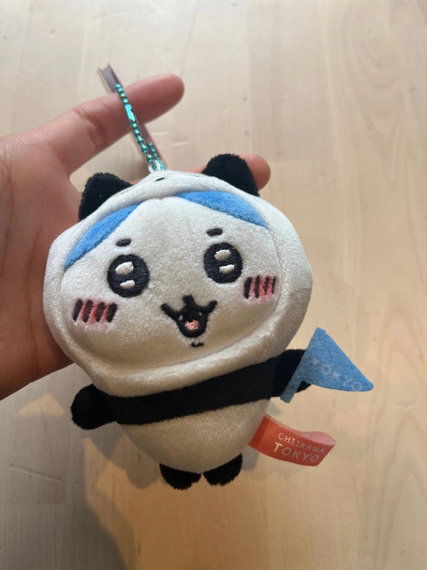 Japan Chiikawa - Hachiware Panda Toyko limited designs plush keychain
