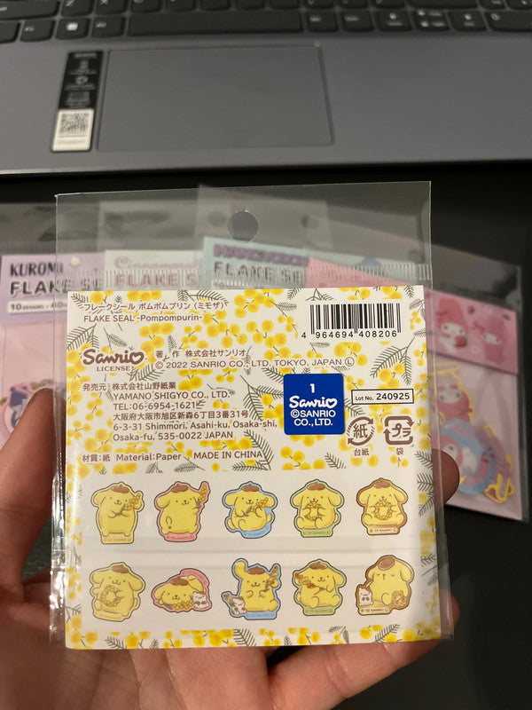 Sanrio Pom Pom Purin Flake Stickers - 40pcs