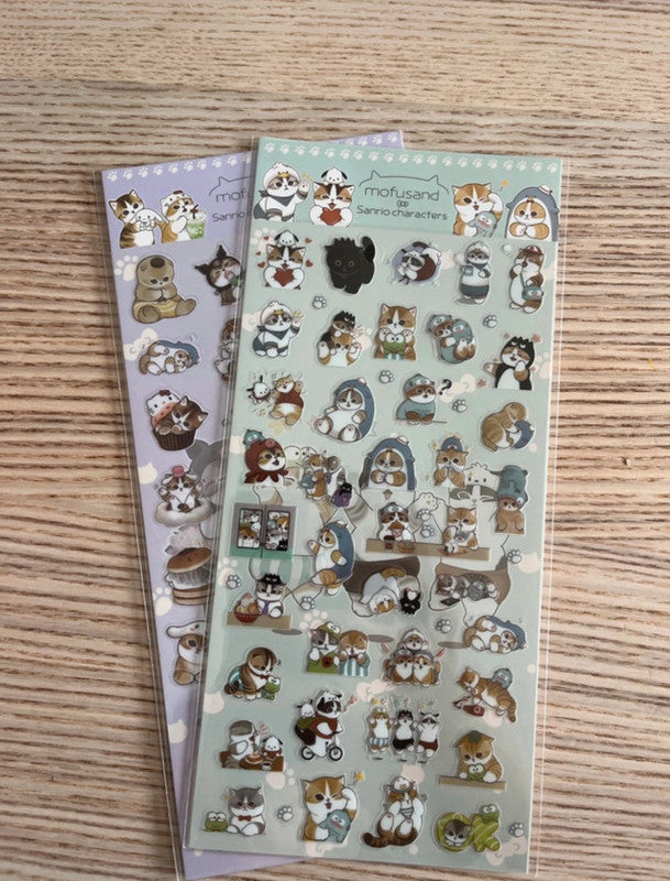Sanrio characters x Mofusand stickers - 2 sheets