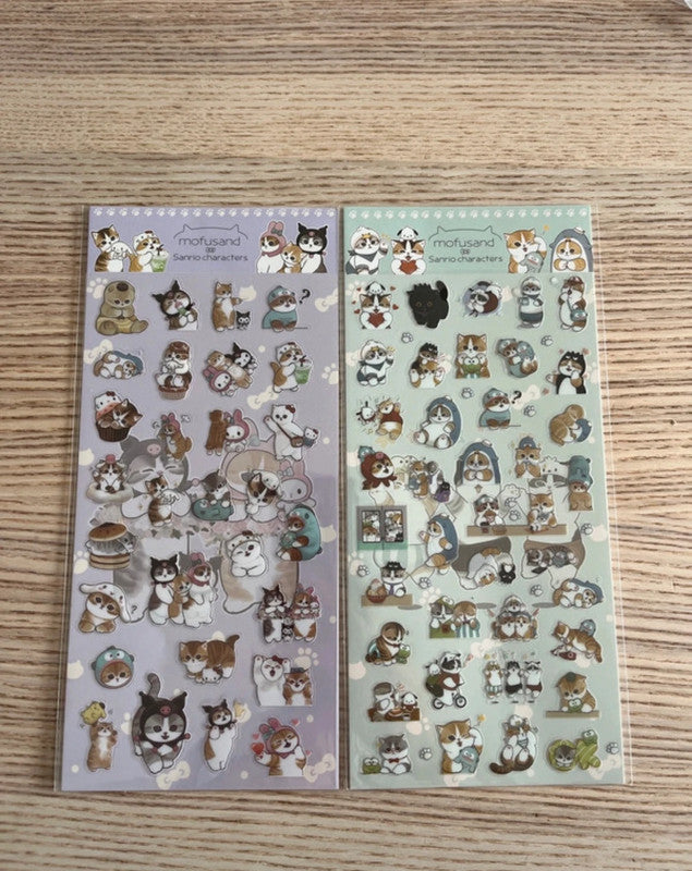 Sanrio characters x Mofusand stickers - 2 sheets
