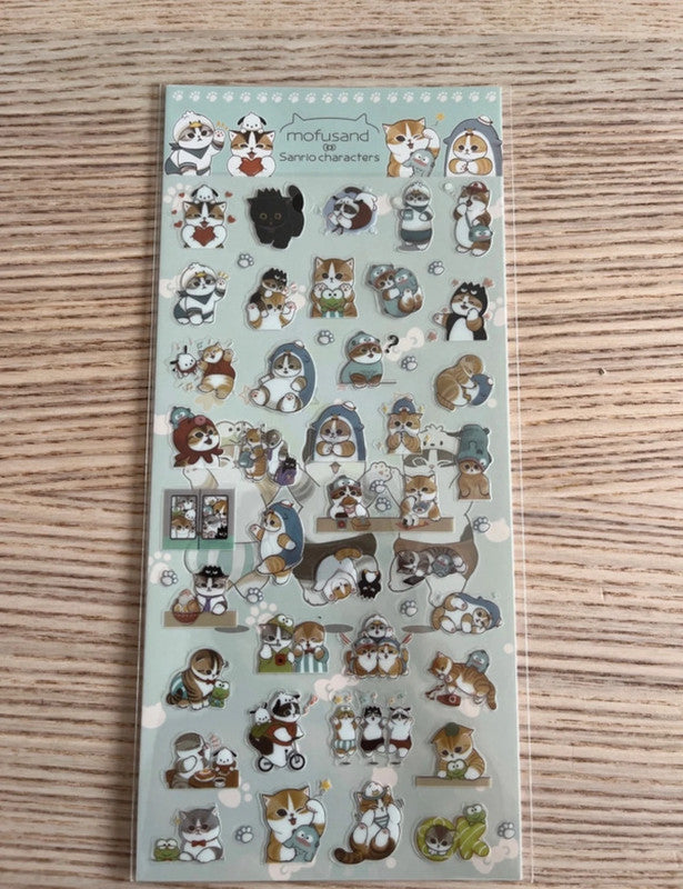 Sanrio characters x Mofusand stickers - 2 sheets