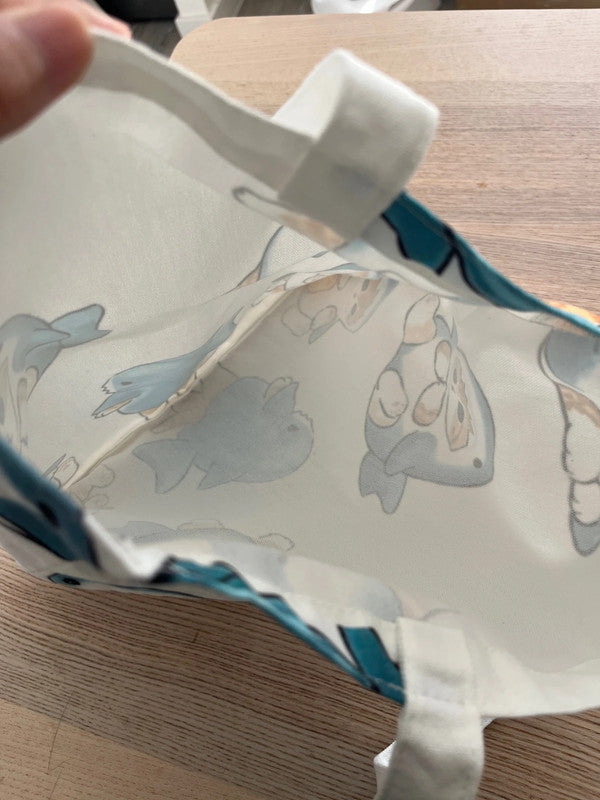 Mofusand shark cat tote bag