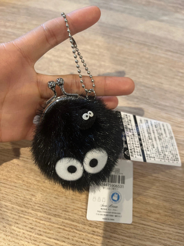 Japan Spirited Away Coal Ball mini plush coin purse keychain