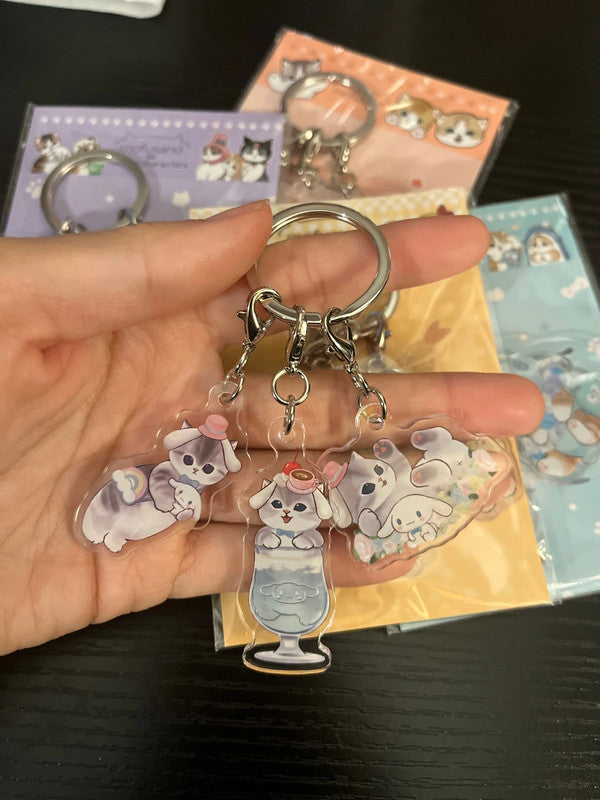 Mofusand x Sanrio Cinnamoroll acrylic keychains
