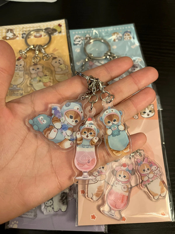 Mofusand x Sanrio Hangyodon acrylic keychains