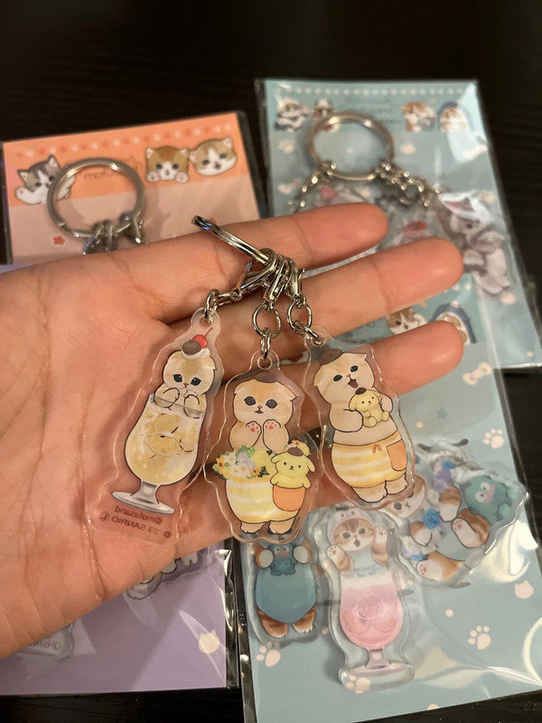 Mofusand x Sanrio Pom Pom Purin acrylic keychains
