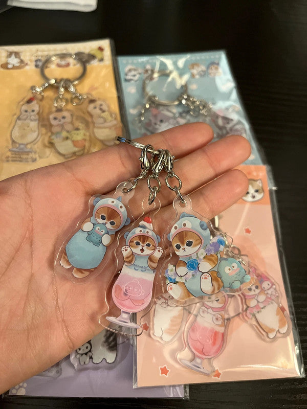 Mofusand x Sanrio Hangyodon acrylic keychains