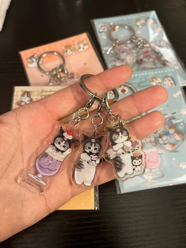 Mofusand x Sanrio Kuromi acrylic keychains