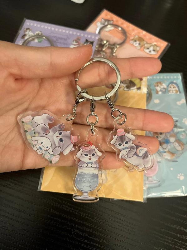 Mofusand x Sanrio Cinnamoroll acrylic keychains