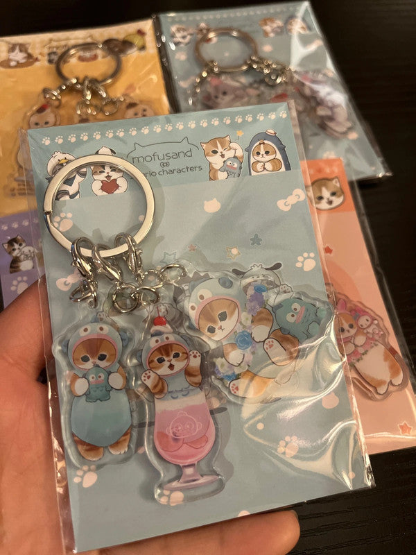 Mofusand x Sanrio Hangyodon acrylic keychains