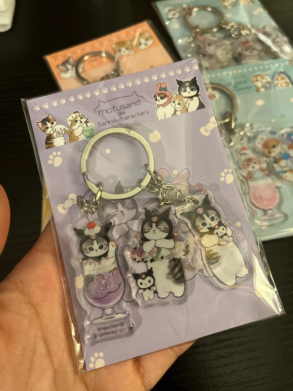 Mofusand x Sanrio Kuromi acrylic keychains