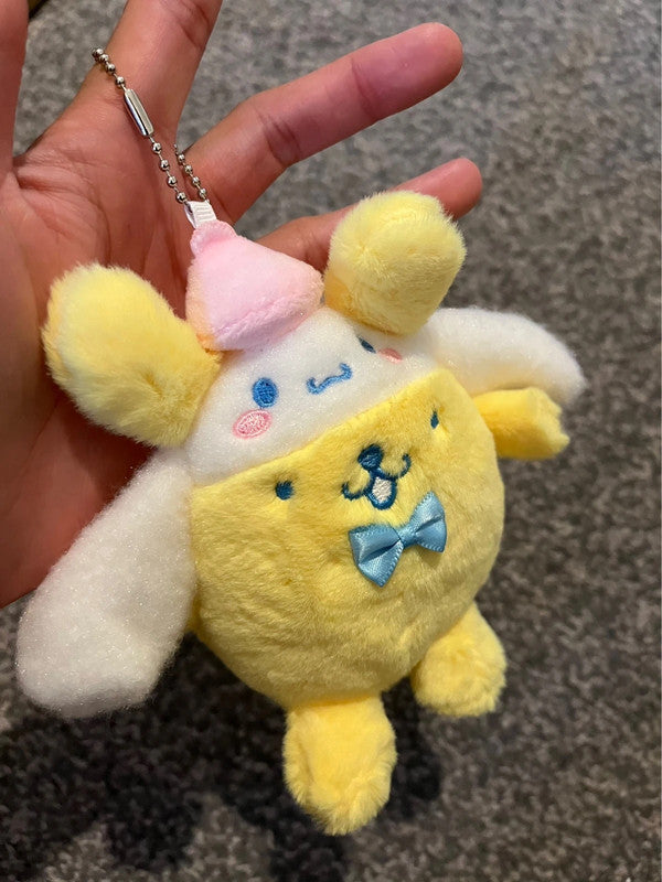 Sanrio Pom Pom Purin x Cinnamoroll plush toy keychain