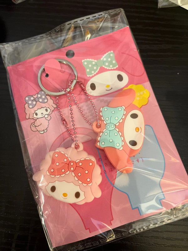 Sanrio My Melody & Sweet Piano Key cover keychains -2 pcs
